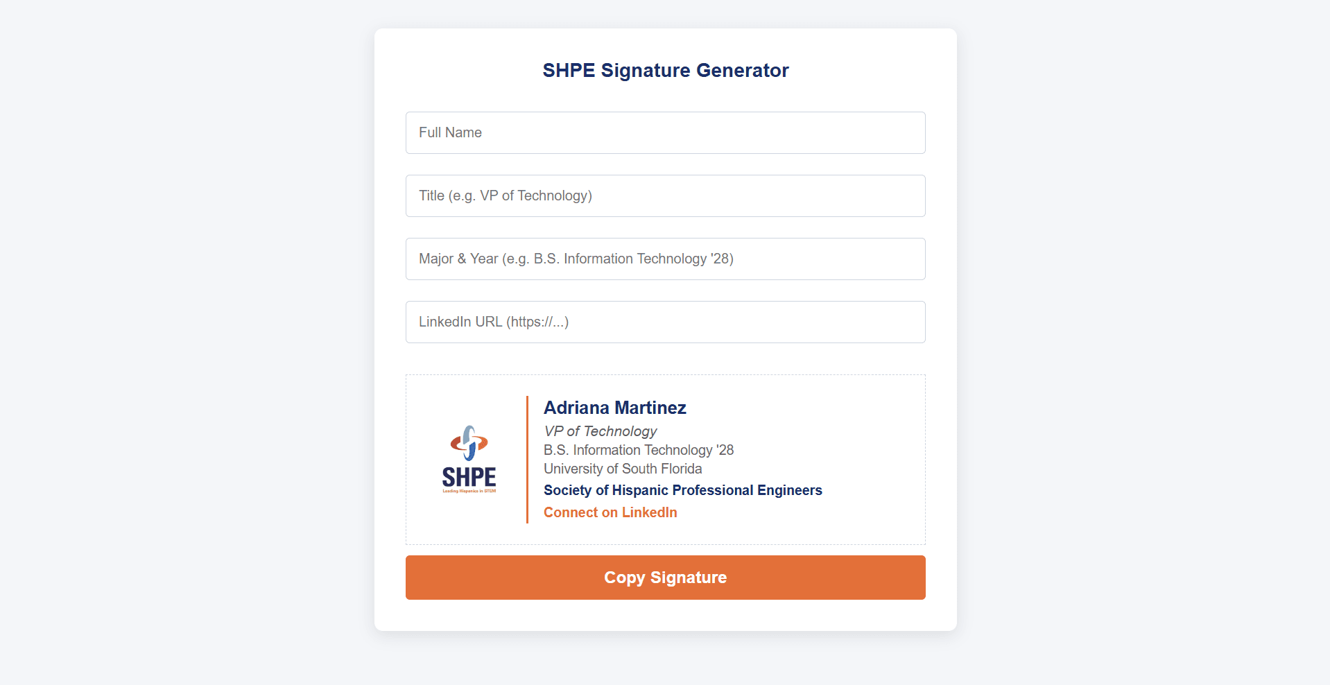 Custom Signature Generator
